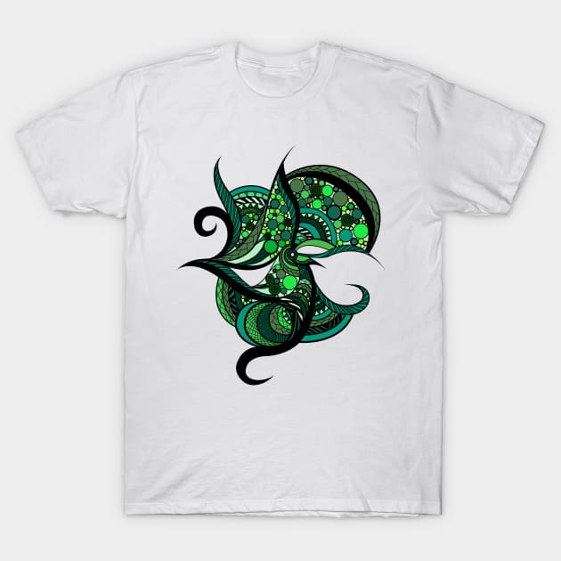 Green Doodle T-Shirt by JessiLeigh